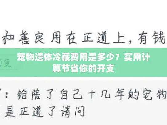 宠物遗体冷藏费用是多少？实用计算节省你的开支