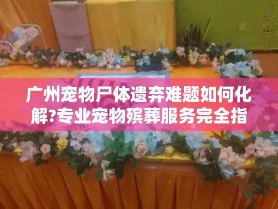 广州宠物尸体遗弃难题如何化解?专业宠物殡葬服务完全指南