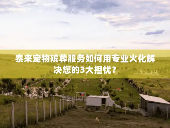 泰来宠物殡葬服务如何用专业火化解决您的3大担忧？