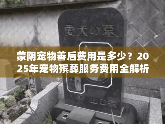 蒙阴宠物善后费用是多少？2025年宠物殡葬服务费用全解析