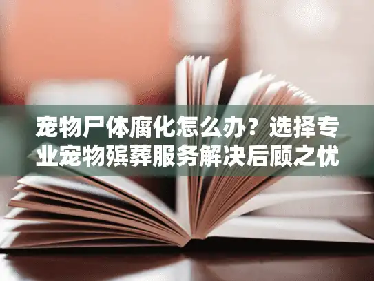 宠物尸体腐化怎么办？选择专业宠物殡葬服务解决后顾之忧