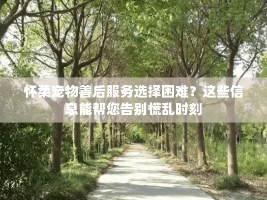 怀柔宠物善后服务选择困难？这些信息能帮您告别慌乱时刻