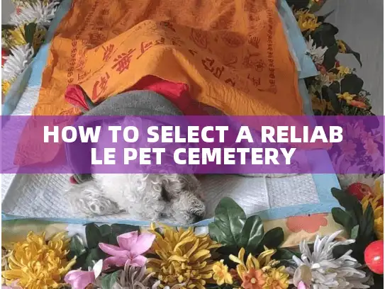 HOW TO SELECT A RELIABLE PET CEMETERY