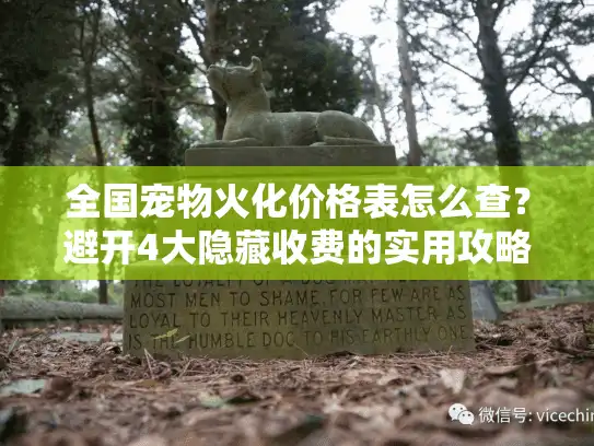 全国宠物火化价格表怎么查？避开4大隐藏收费的实用攻略