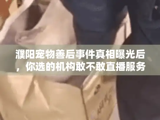 濮阳宠物善后事件真相曝光后，你选的机构敢不敢直播服务全程？