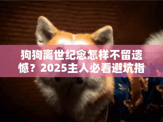 狗狗离世纪念怎样不留遗憾？2025主人必看避坑指南