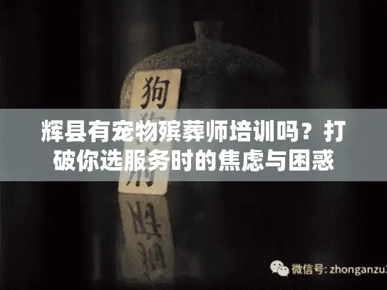 辉县有宠物殡葬师培训吗？打破你选服务时的焦虑与困惑