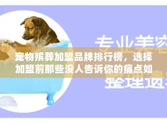宠物殡葬加盟品牌排行榜，选择加盟前那些没人告诉你的痛点如何解决？