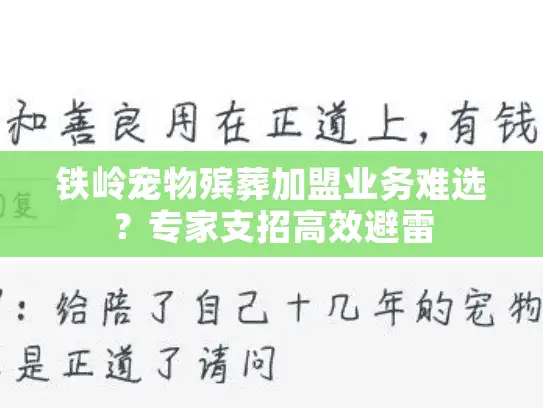 铁岭宠物殡葬加盟业务难选？专家支招高效避雷