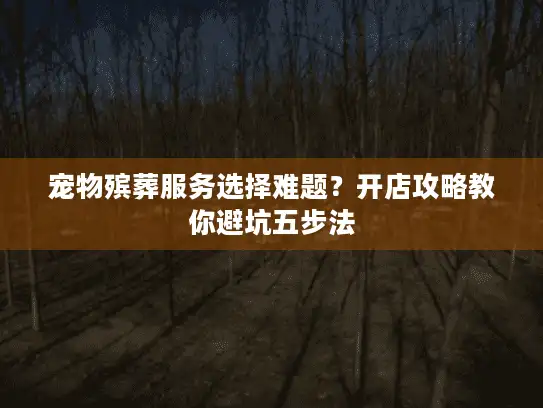 宠物殡葬服务选择难题？开店攻略教你避坑五步法