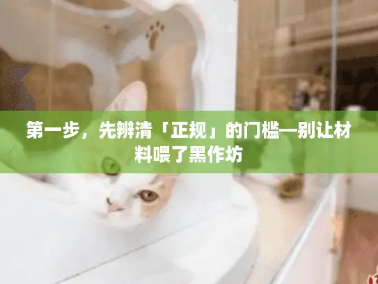 第一步，先辨清「正规」的门槛—别让材料喂了黑作坊