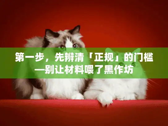第一步，先辨清「正规」的门槛—别让材料喂了黑作坊