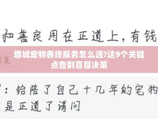 增城宠物善终服务怎么选?这9个关键点告别盲目决策