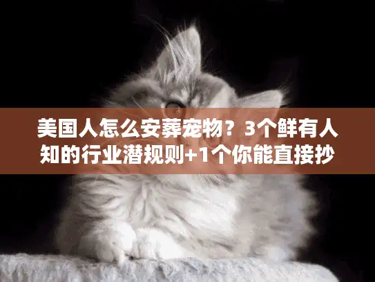美国人怎么安葬宠物？3个鲜有人知的行业潜规则+1个你能直接抄的实战方案