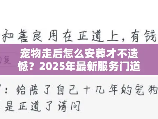 宠物走后怎么安葬才不遗憾？2025年最新服务门道帮你避坑