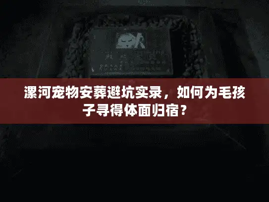 漯河宠物安葬避坑实录，如何为毛孩子寻得体面归宿？