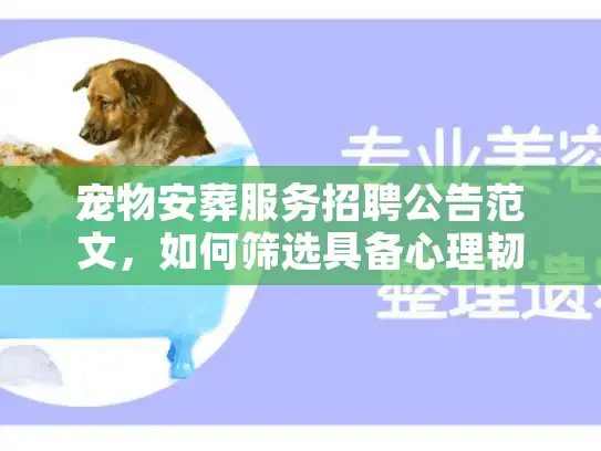 宠物安葬服务招聘公告范文，如何筛选具备心理韧性的殡葬师？