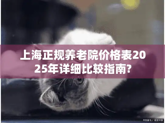 上海正规养老院价格表2025年详细比较指南?