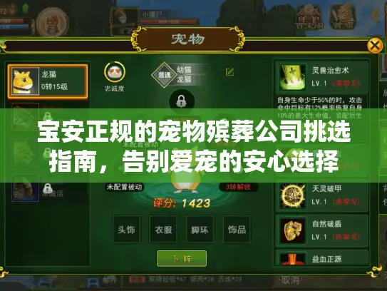宝安正规的宠物殡葬公司挑选指南，告别爱宠的安心选择