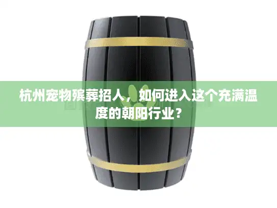 杭州宠物殡葬招人，如何进入这个充满温度的朝阳行业？