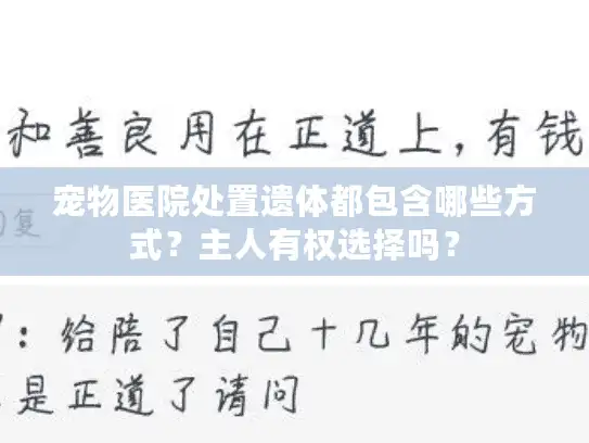 宠物医院处置遗体都包含哪些方式？主人有权选择吗？